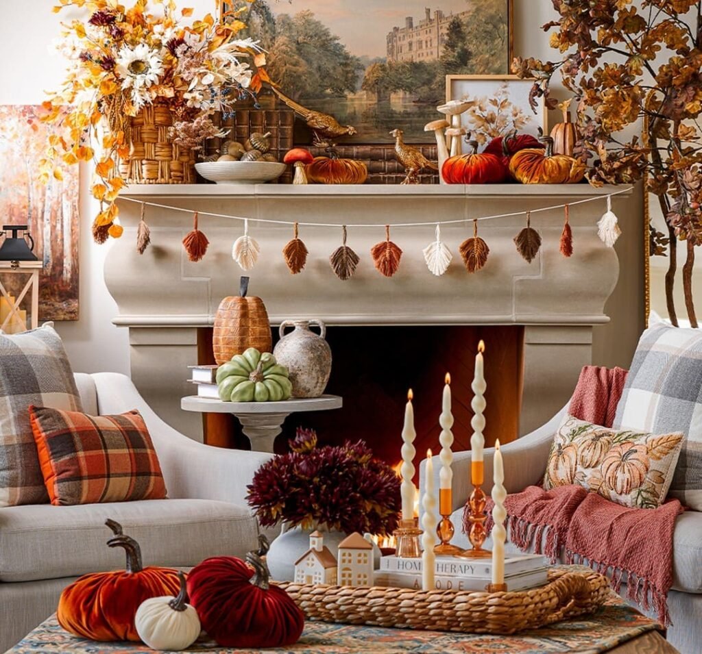 Cozy Thanksgiving Living Room Deco