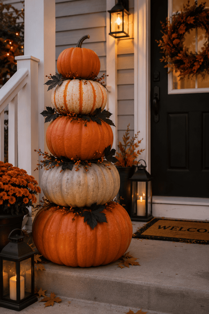 Front Porch Pumpkin Stack