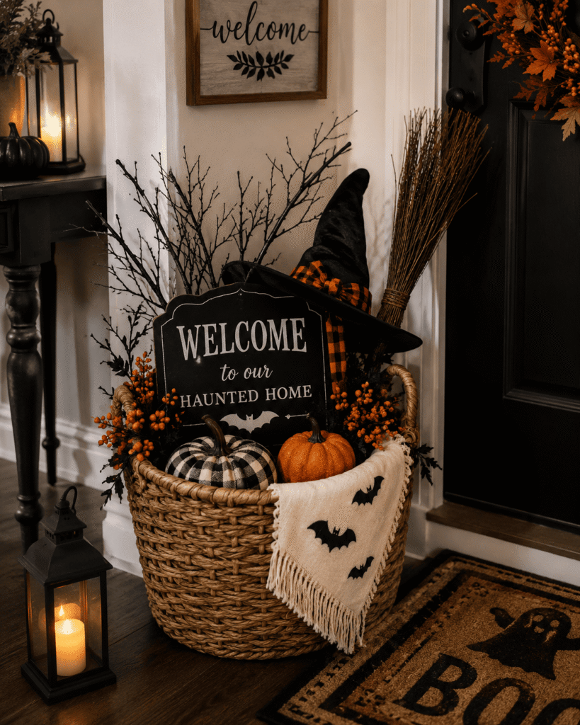 Halloween Entryway Welcome Basket