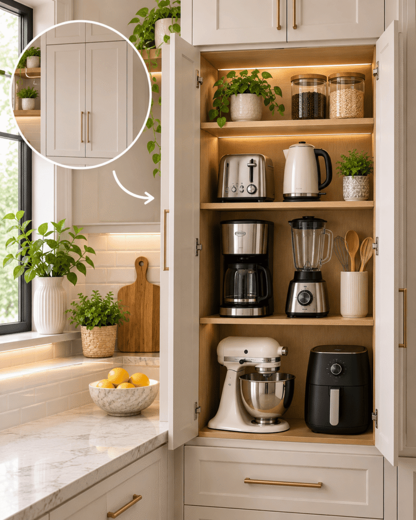 Hide Small Appliances in a Cabinet