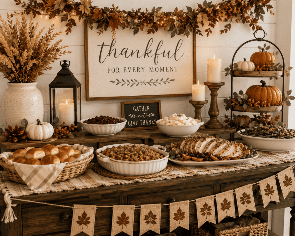 Thanksgiving Buffet Table Styling
