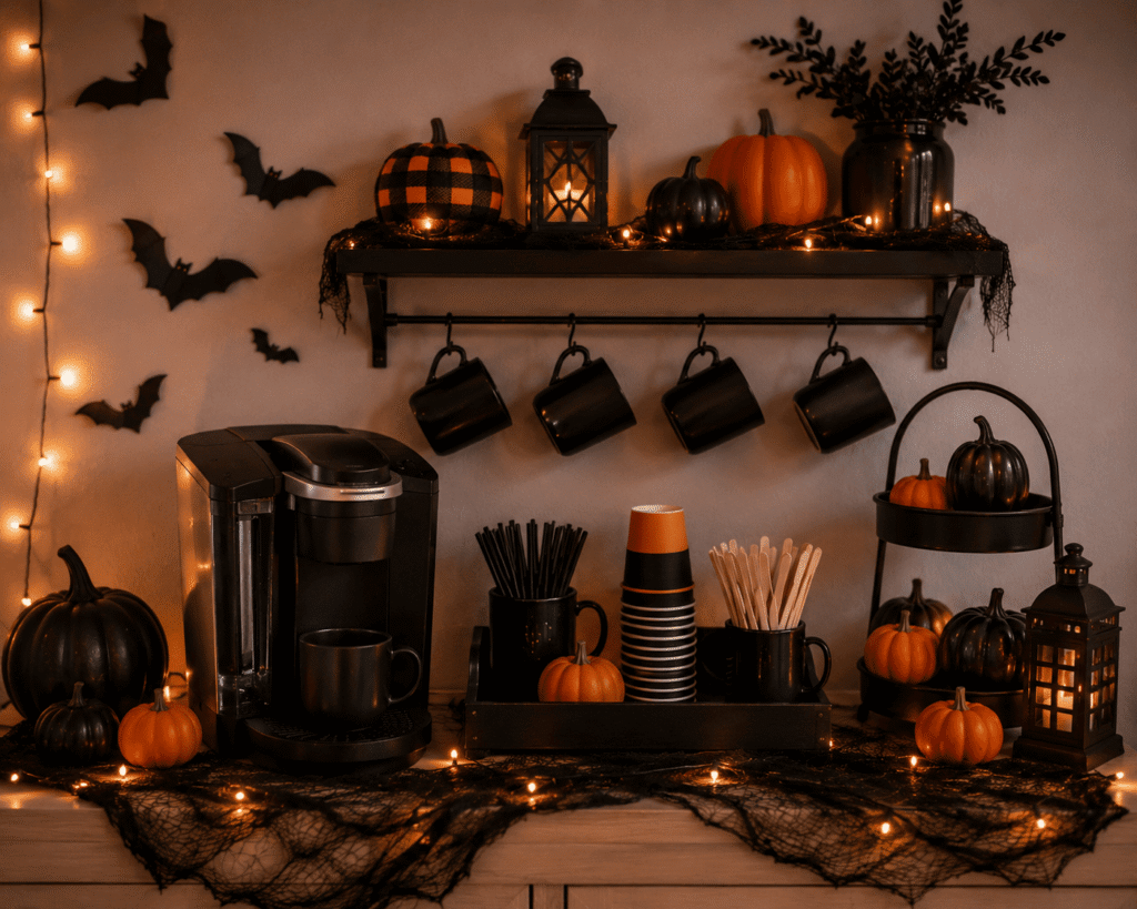 Cozy Halloween Coffee Station