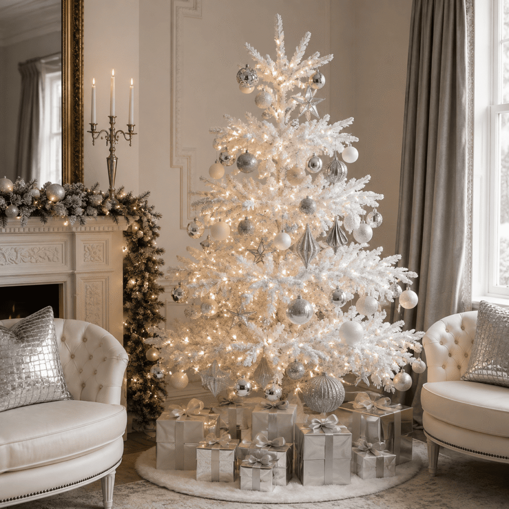 White & Silver Elegant Christmas Tree