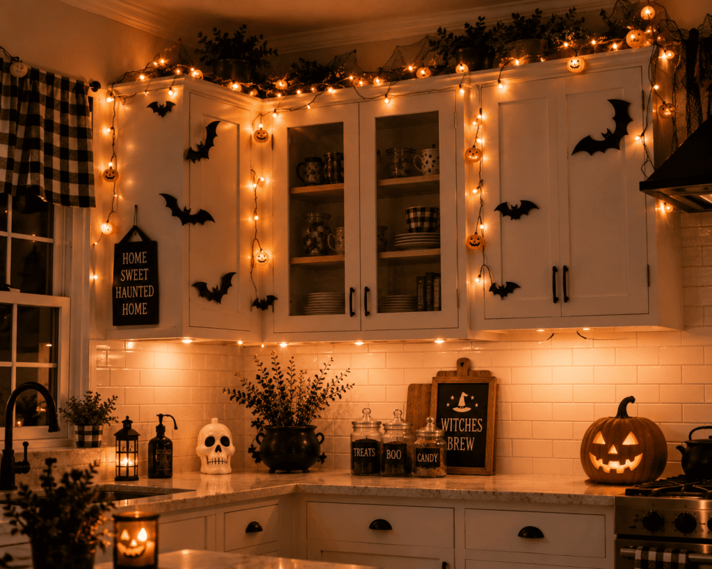  Halloween Fairy Lights Around Cabinets