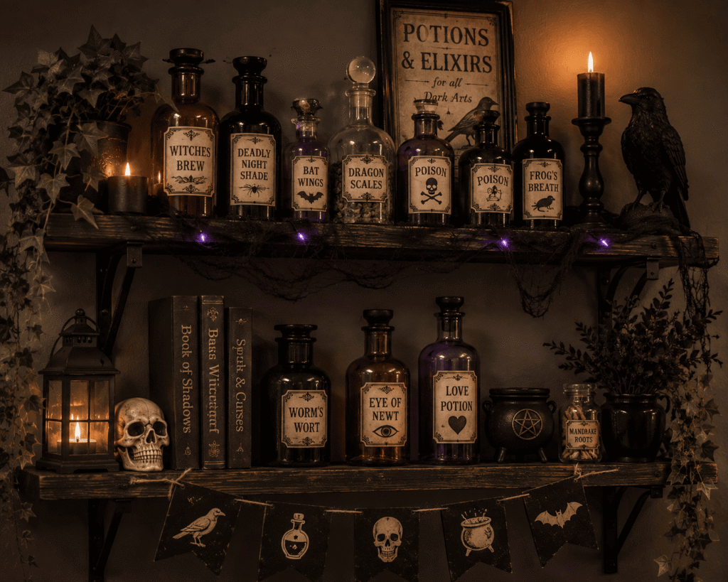 DIY Potion Bottle Shelf
