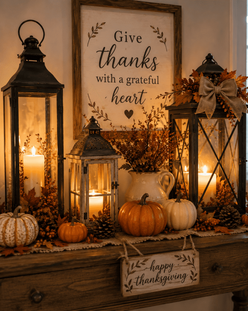 Thanksgiving Lantern & Candle Decor