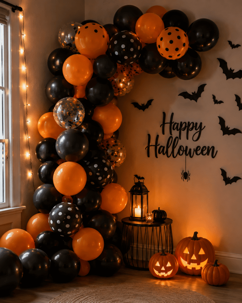 Black & Orange Balloon Corner