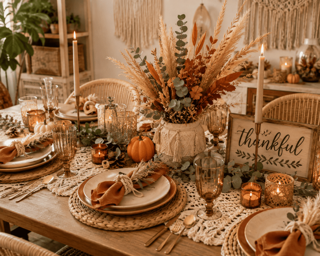 Boho Thanksgiving Tablescape