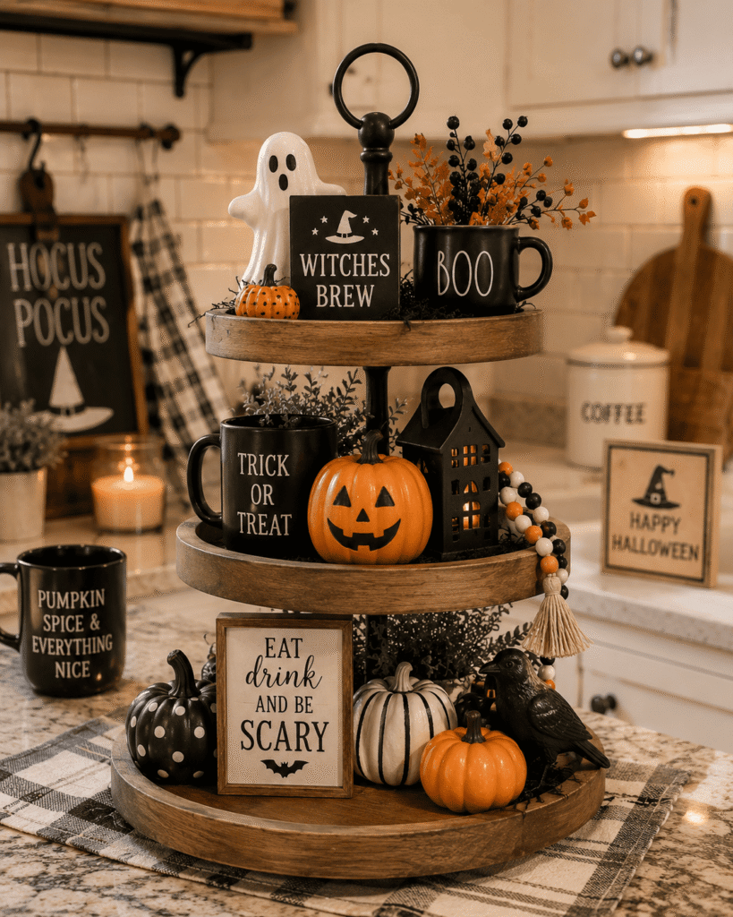 Halloween Tiered Tray Styling