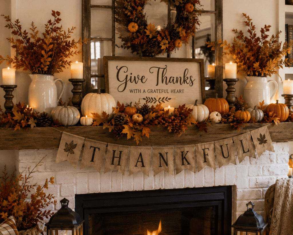 Thanksgiving Mantel Décor