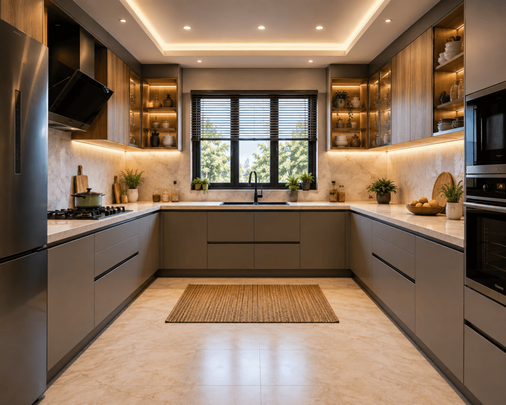 U-shaped kitchen