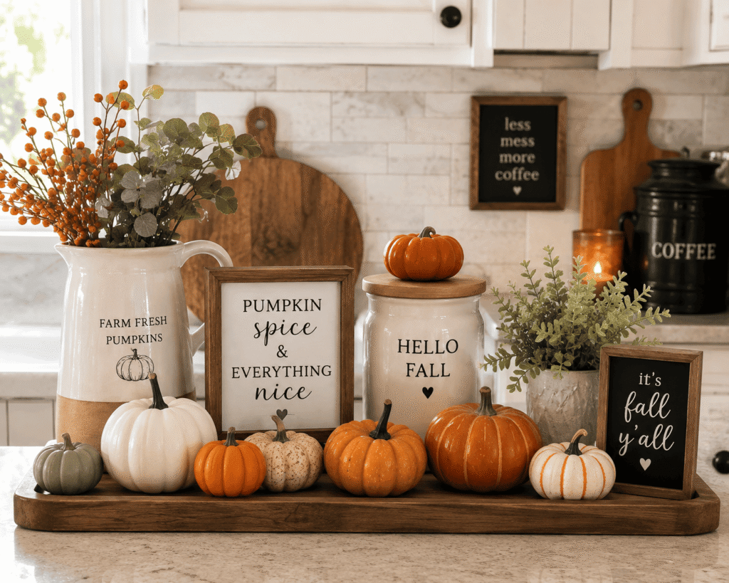 Mini Pumpkin Kitchen Counter Display