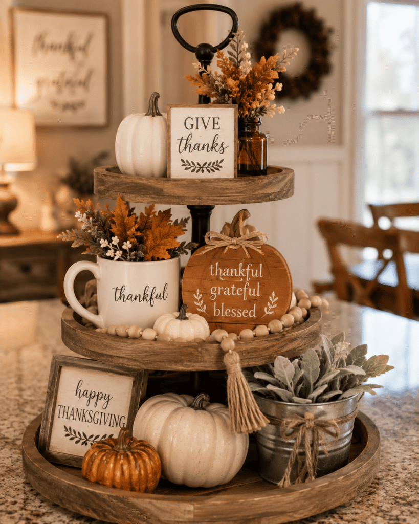 Thanksgiving Tiered Tray Styling
