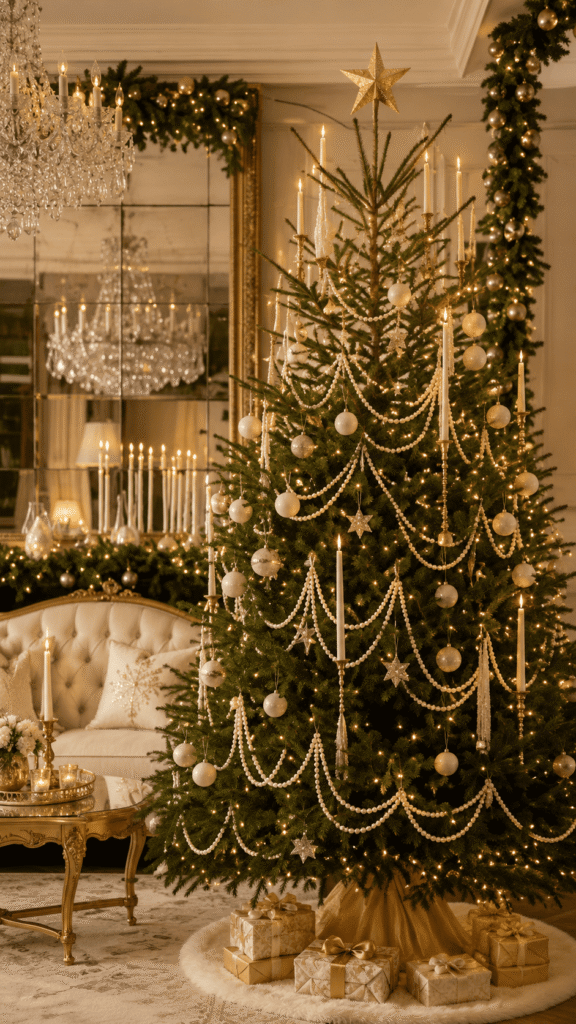 Cozy Champagne & Pearl Christmas Tree