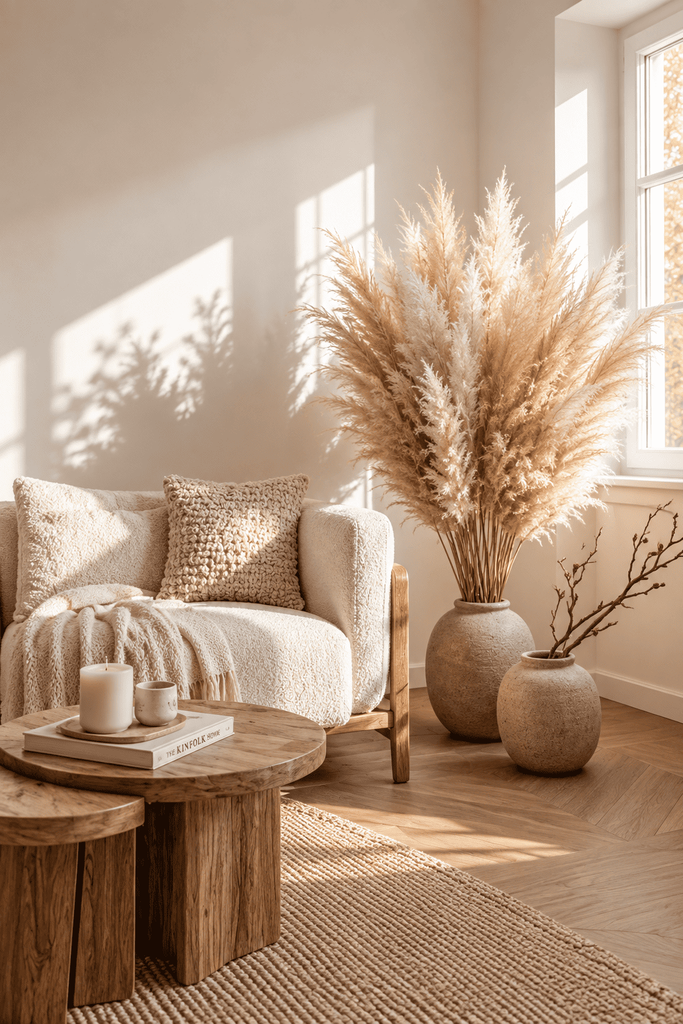 Use Dried Pampas Grass & Wheat