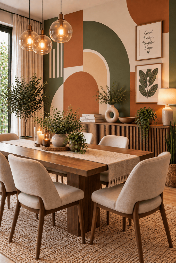 Modern Geometric Painted Wall